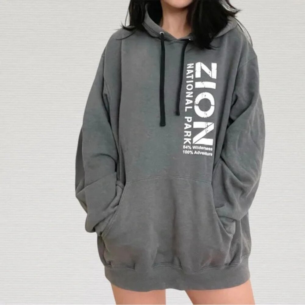 Fruit of the Loom Unisex "ZION NATIONAL PARK" Drawstring Hoodie Sweatshirt Sz S